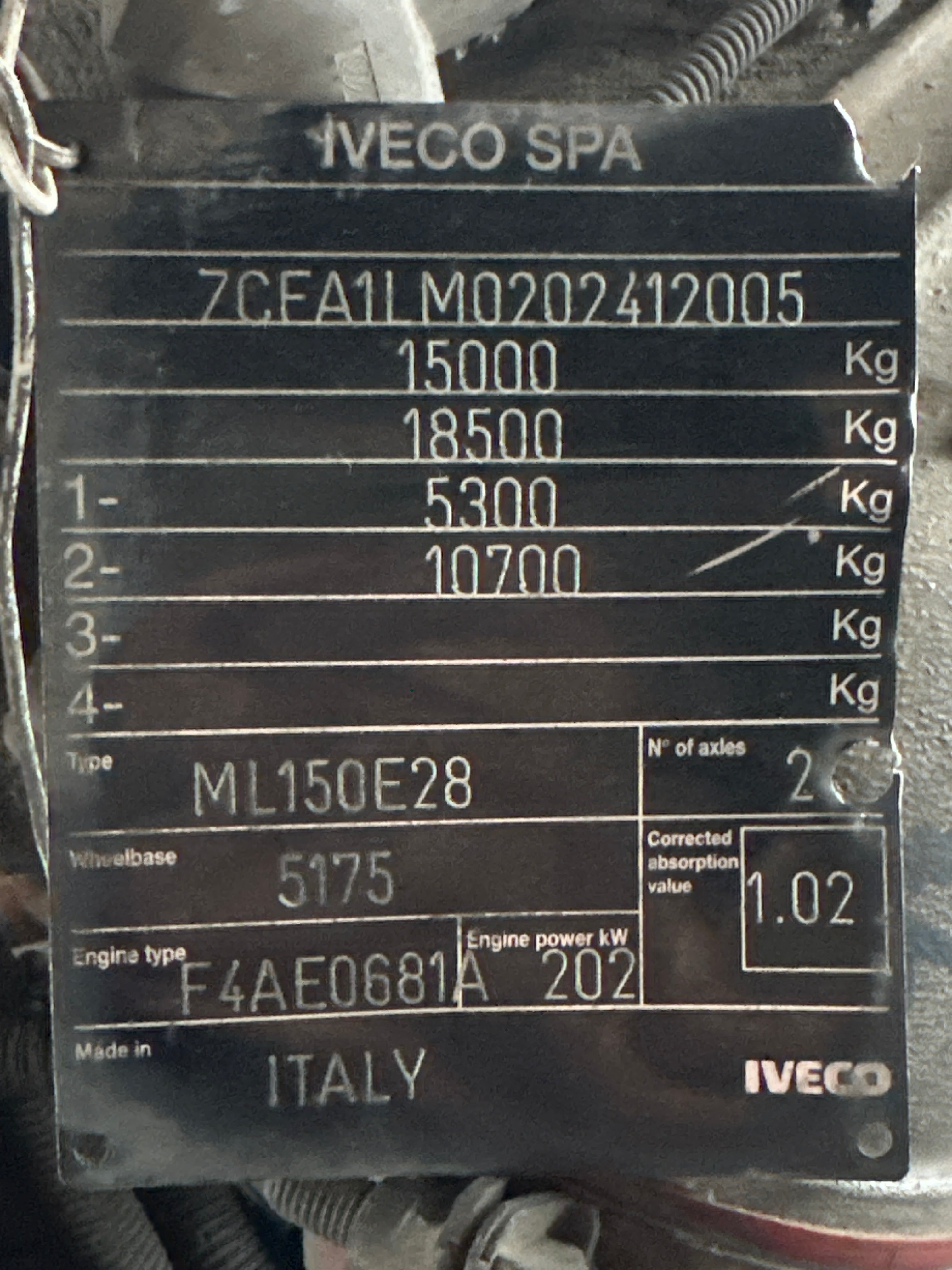 Motore Iveco 150E28 tipo Tector 6 cil