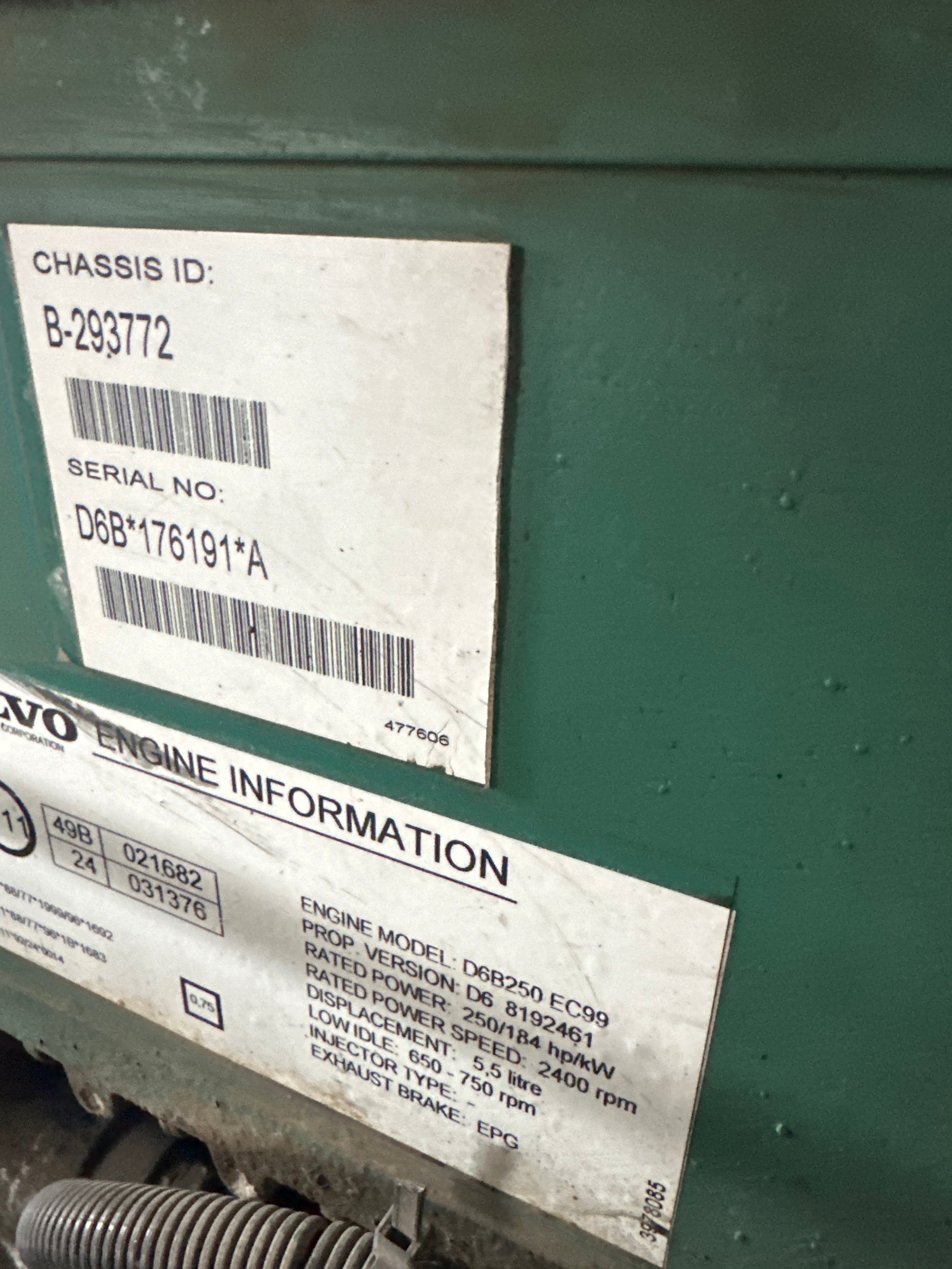 Motore Volvo FL250 usato