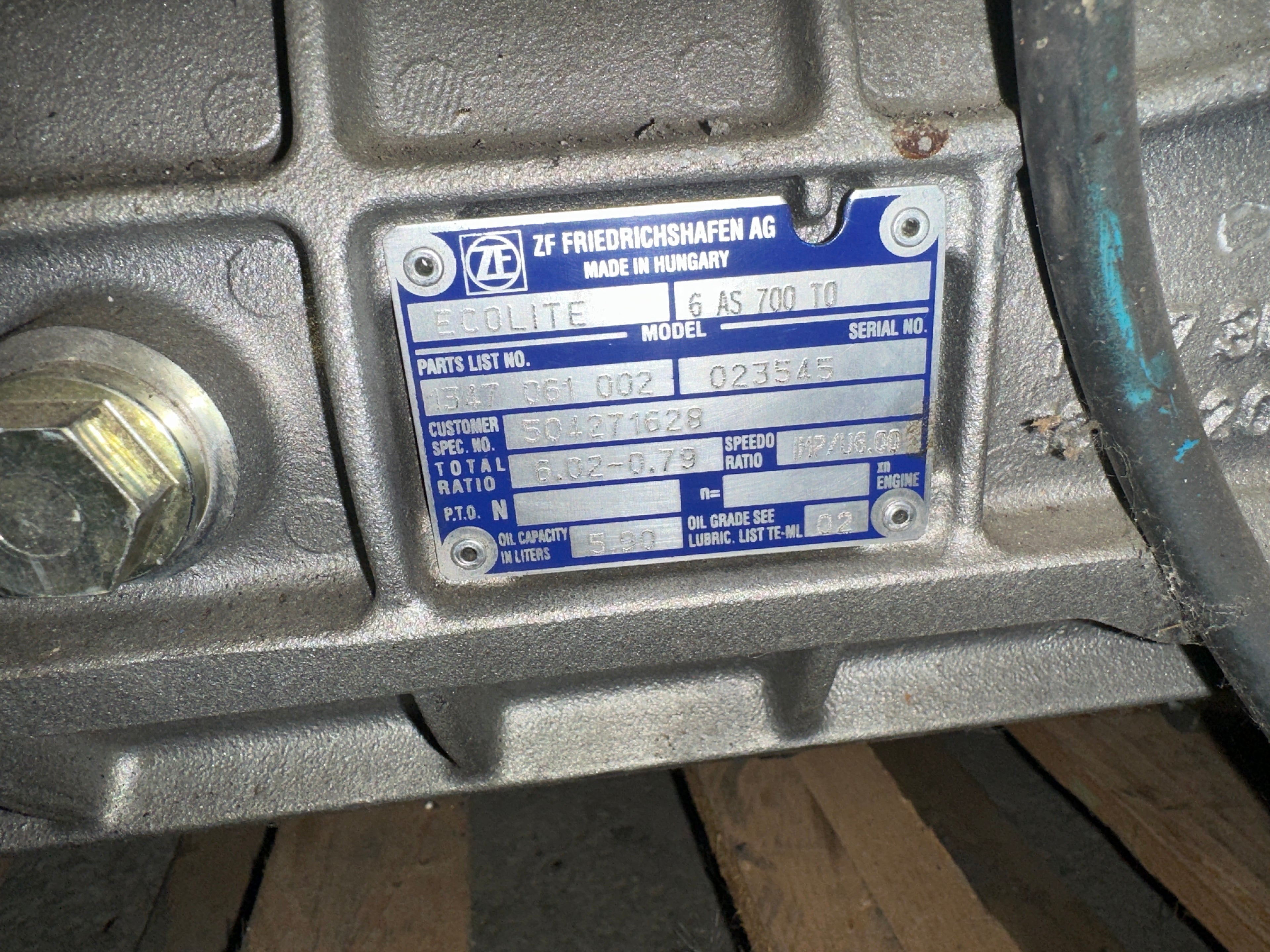 Cambio Iveco tipo ZF Ecolite nuovo