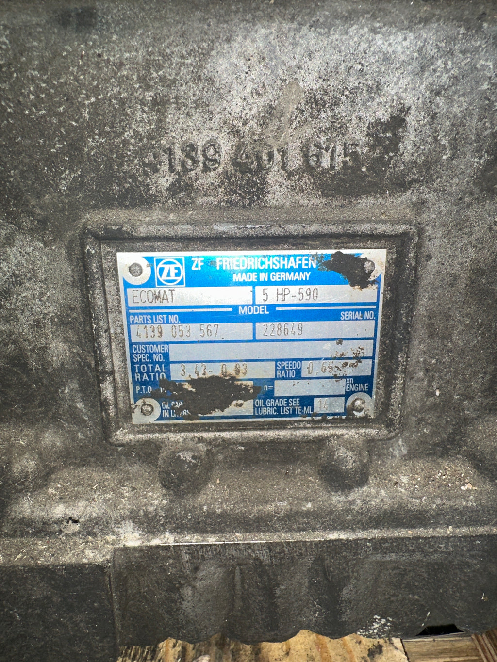 Cambio ZF Ecomat 5HP-590 usato