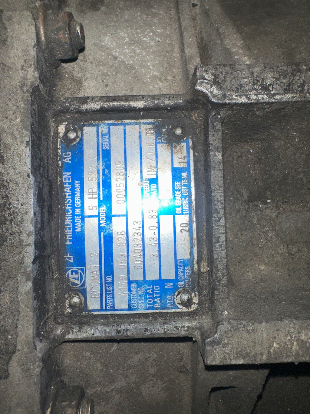 Cambio ZF Ecomat 5HP-592C usato