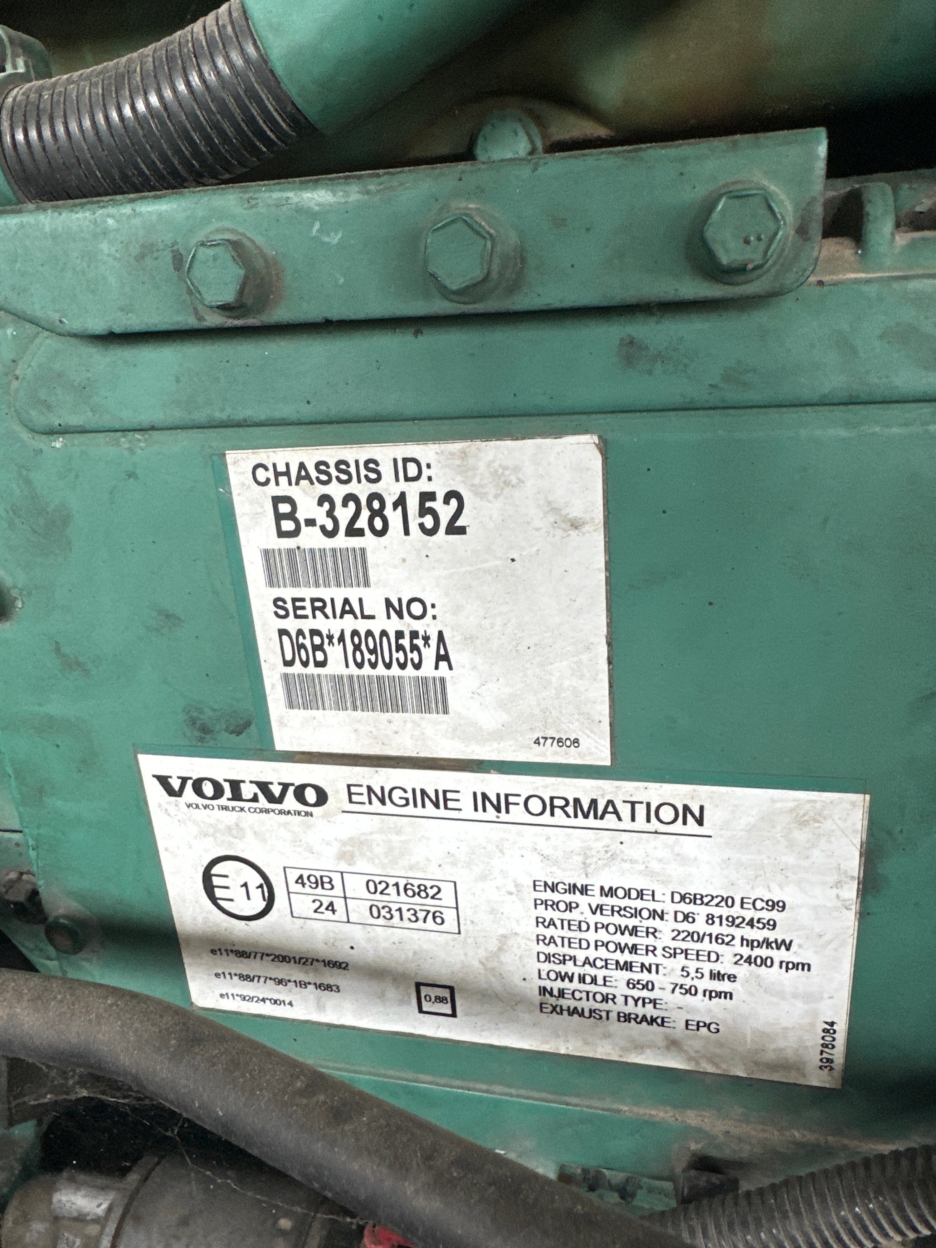 Motore Volvo FL220 completo usato